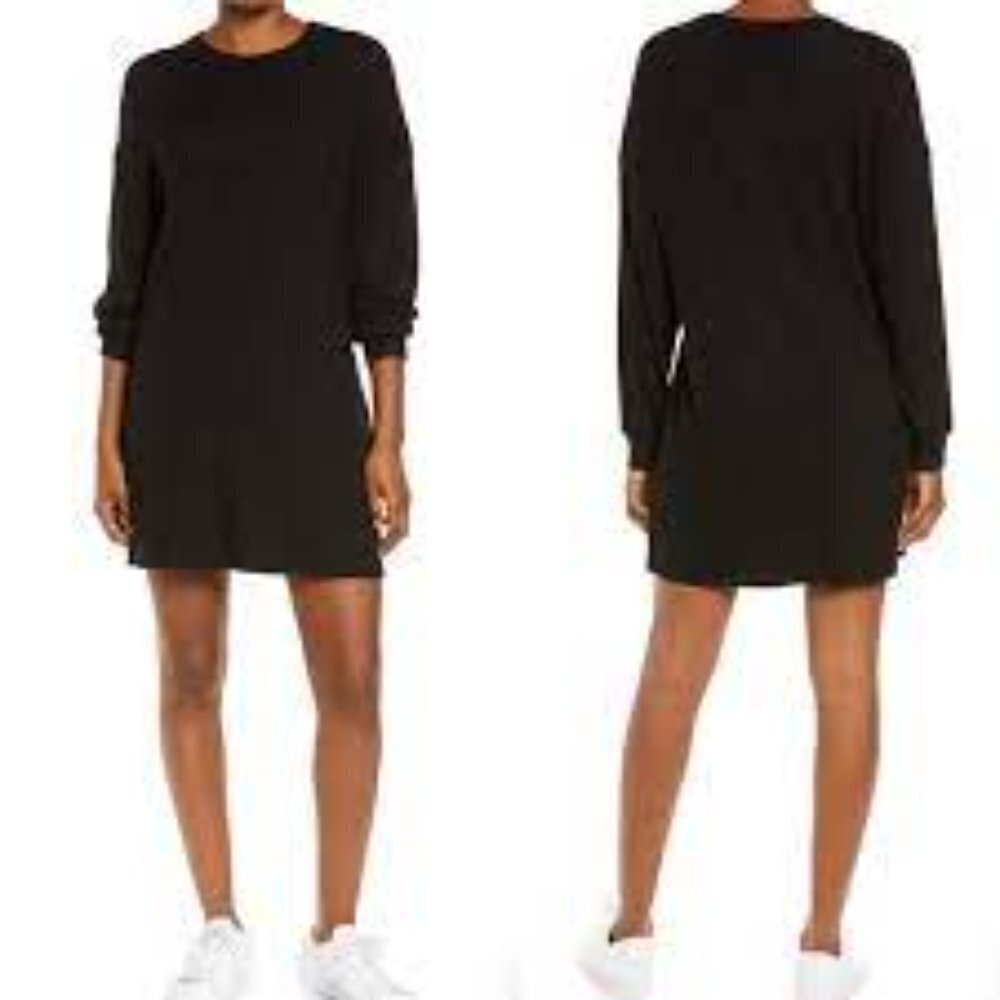 ✅ Beyond Yoga‎ No Stress Dress BLACK SIZE MEDIUM LONG SLEEVE